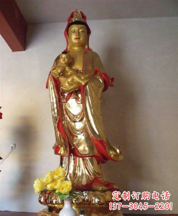 天津送子观音铜雕 (2)