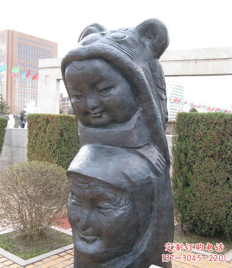 天津孙奶亲情人物头像铜雕