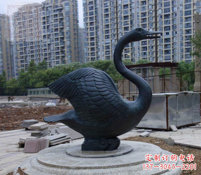天津天鹅动物铜雕