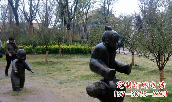 天津跳山羊公园人物铜雕