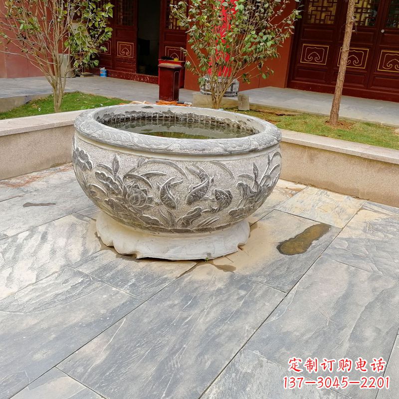 天津庭院水缸石雕