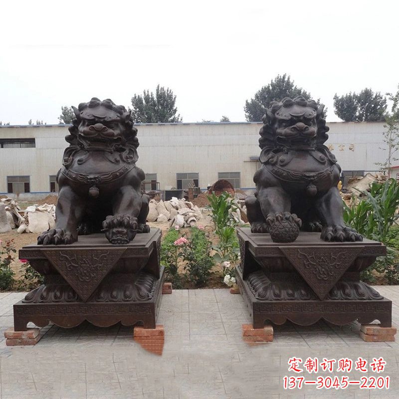 天津铜雕北京狮子