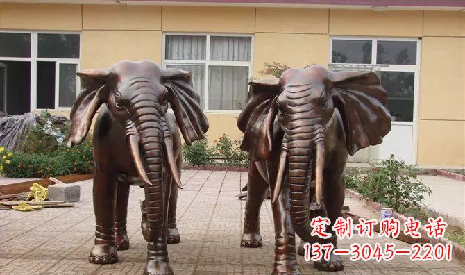 天津铜雕大象公司门口动物雕塑
