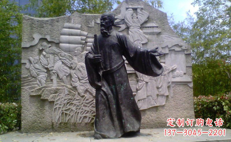 天津铜雕古代名人雕塑