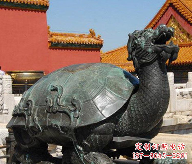 天津铜雕广场龙龟动物雕塑