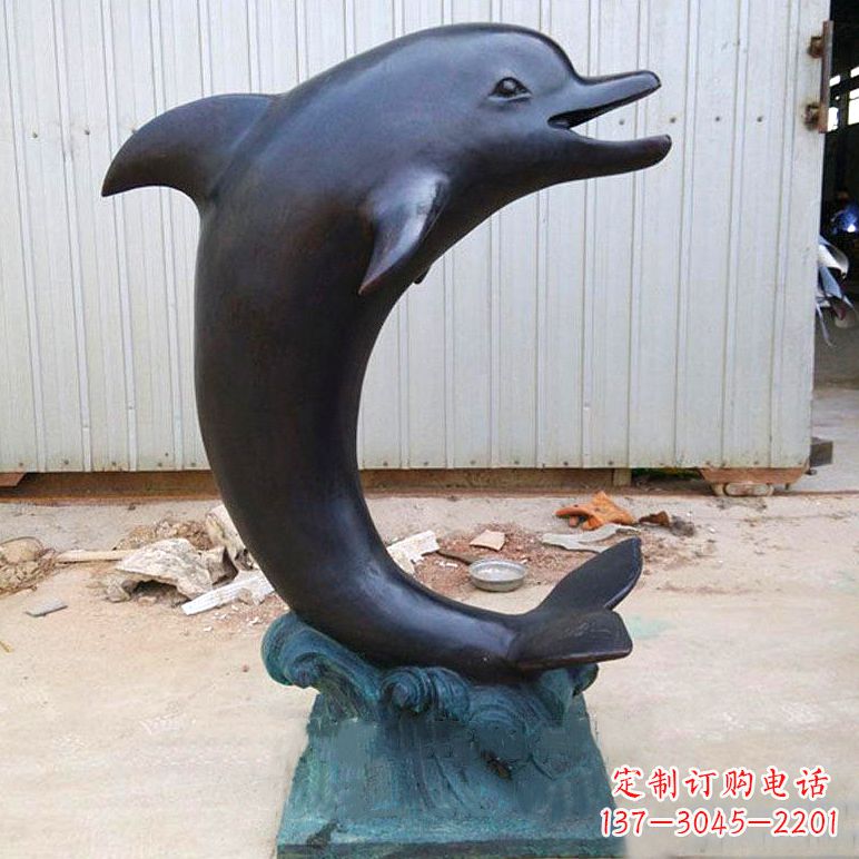 天津铜雕海豚雕塑