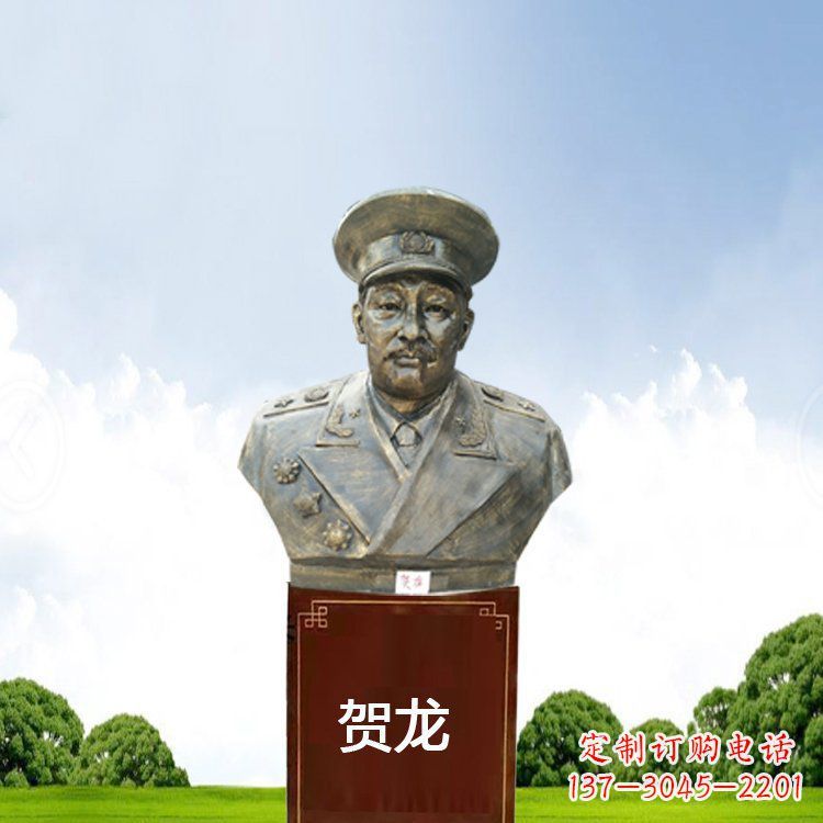 天津铜雕贺龙头像
