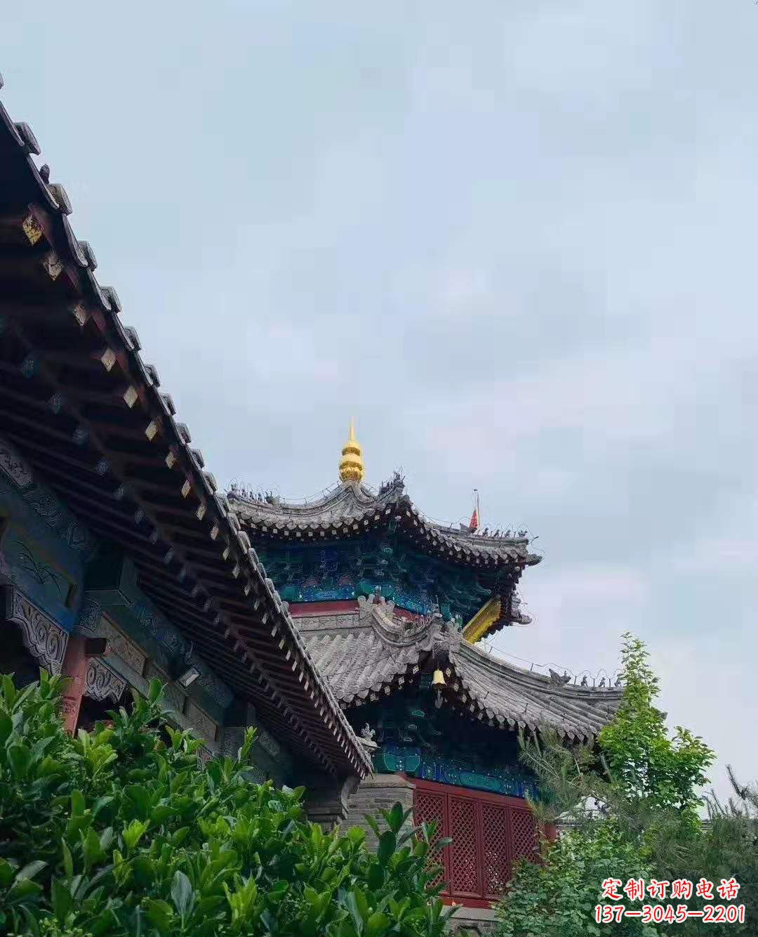 天津铜雕葫芦塔顶寺庙摆件 