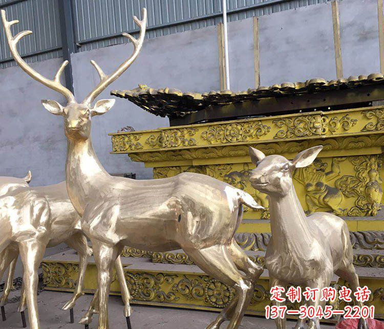 天津铜雕户外动物小鹿雕塑