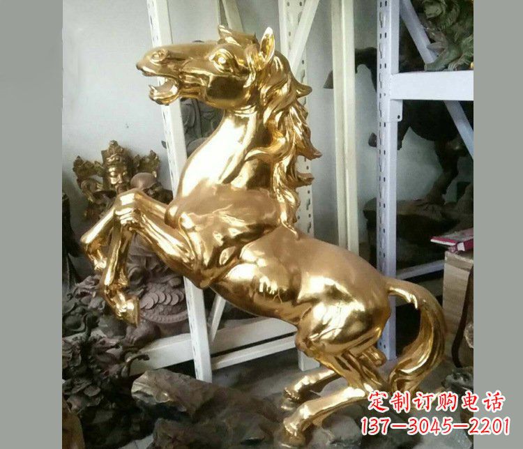 天津铜雕商场招财动物马雕塑 (2)