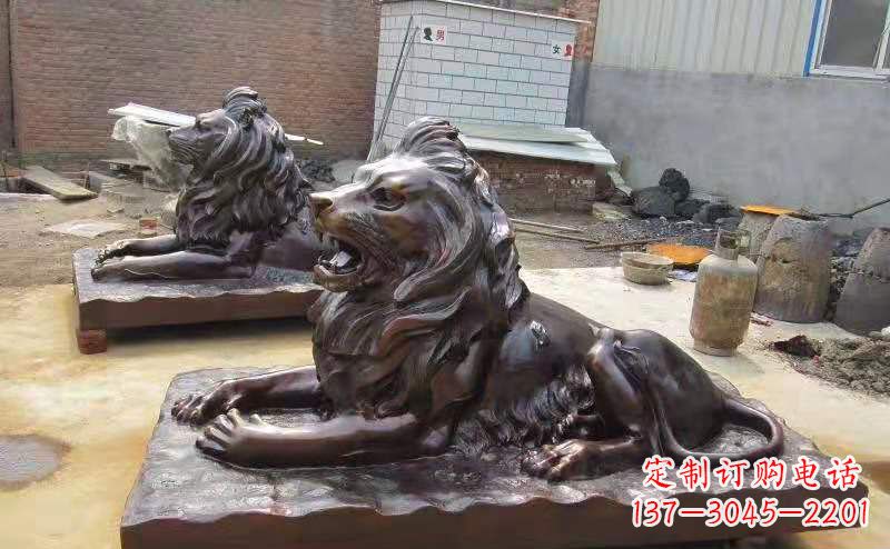 天津铜雕狮子户外摆件镇宅动物雕塑