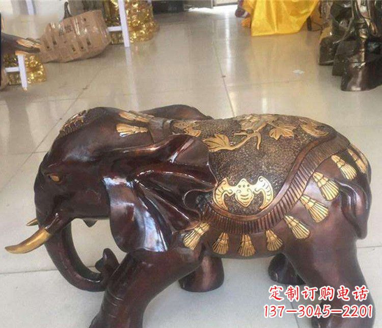 天津铜雕室内装饰小象雕塑摆件