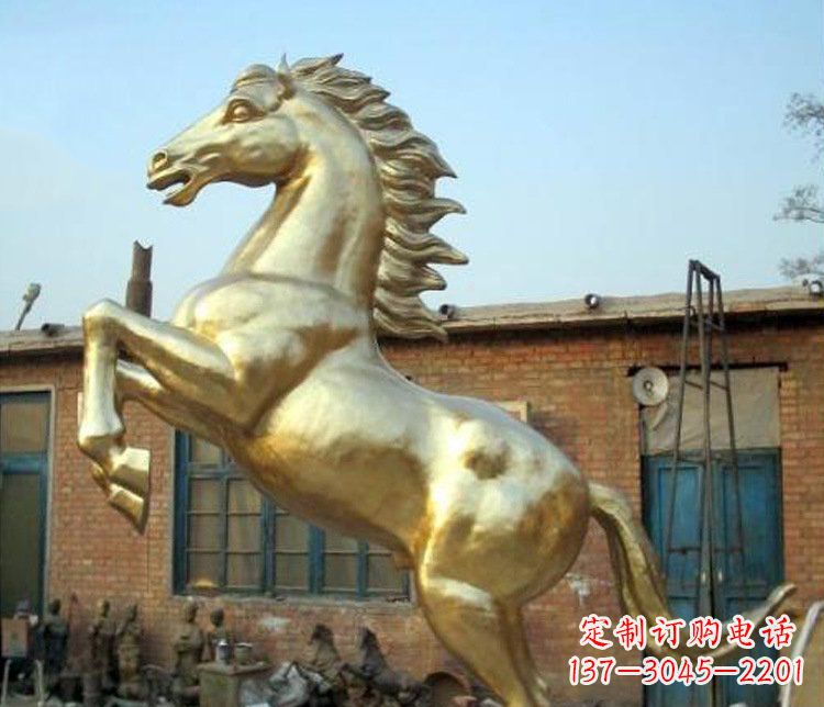 天津铜雕室商场招财动物马雕塑
