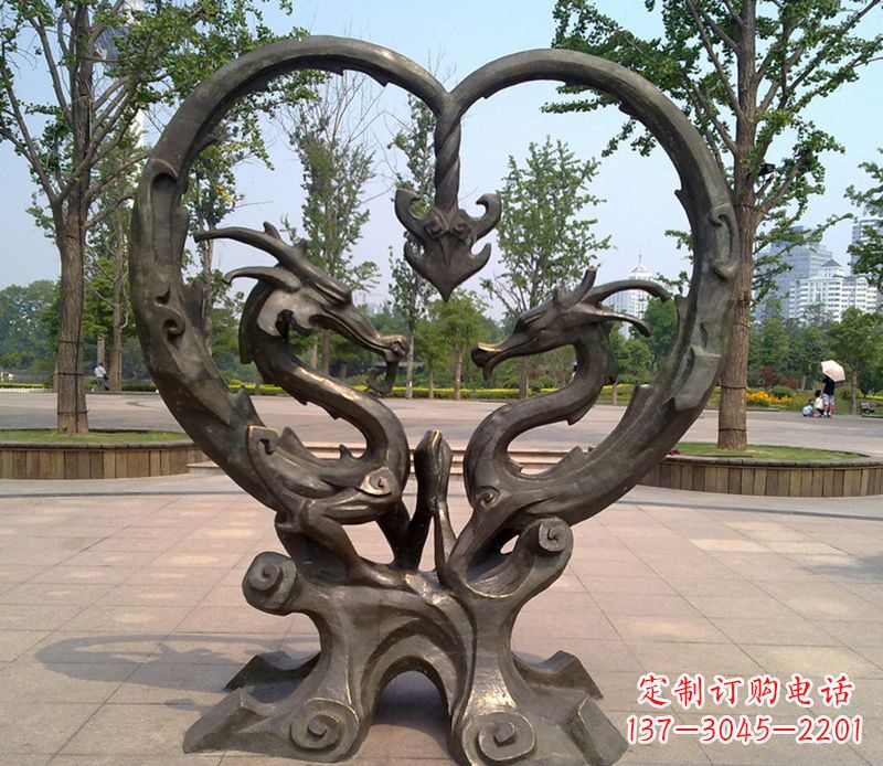 天津铜雕双龙戏珠