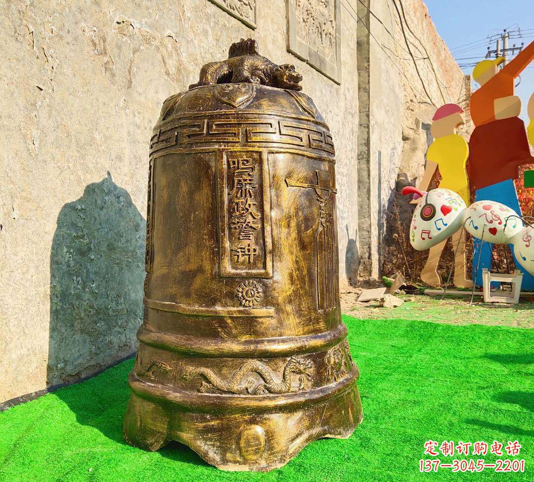 天津铜雕寺庙警钟雕塑摆件