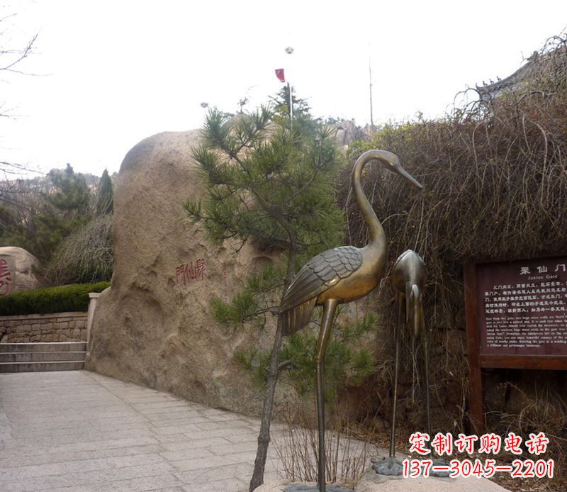 天津铜雕仙鹤