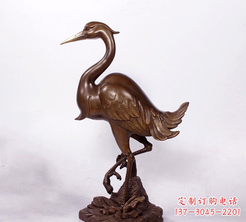 天津铜雕仙鹤动物雕塑