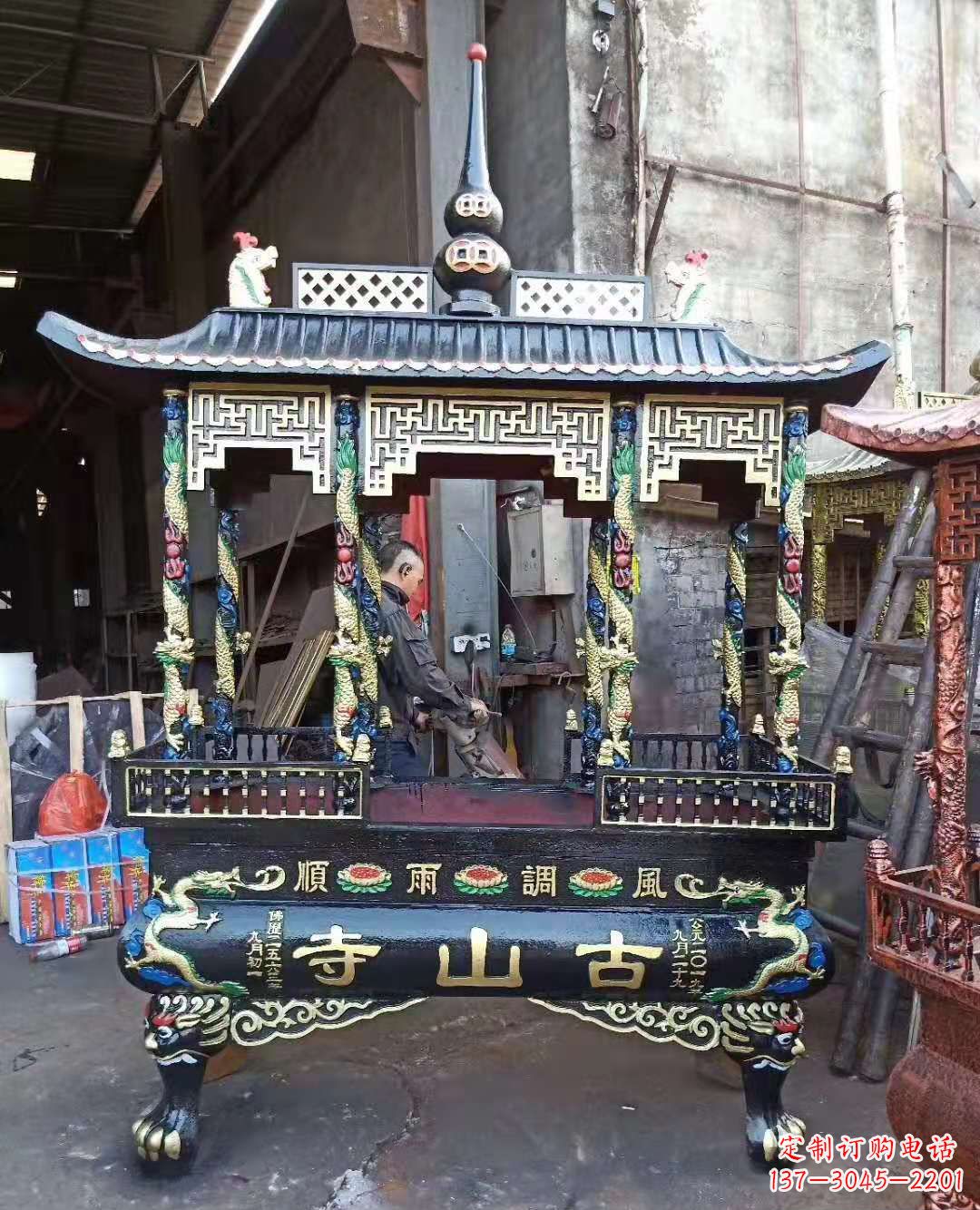 天津铜雕香炉寺庙景观雕塑