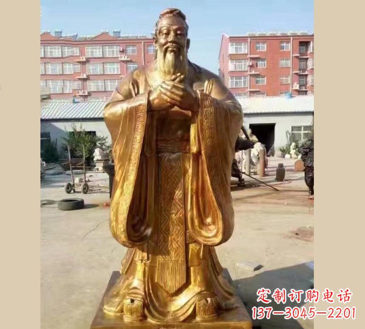 天津铜雕校园孔子