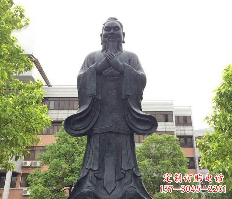 天津铜雕学校孔子圣人雕塑摆件