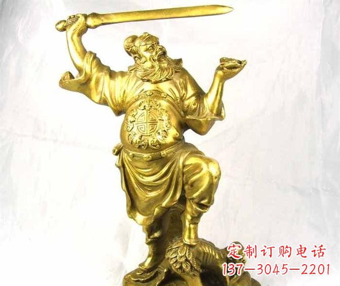 天津铜雕赵公明古代人物雕塑