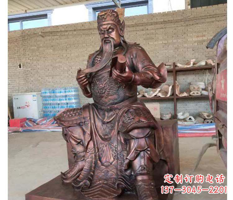 天津铜雕镇宅关公寺庙神像雕塑摆件 (3)