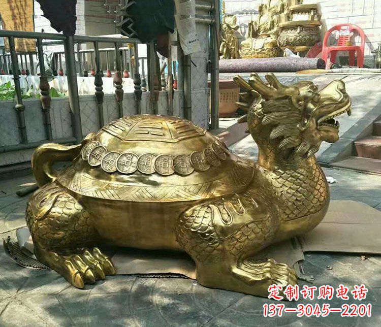 天津铜雕镇宅神兽龙龟雕塑