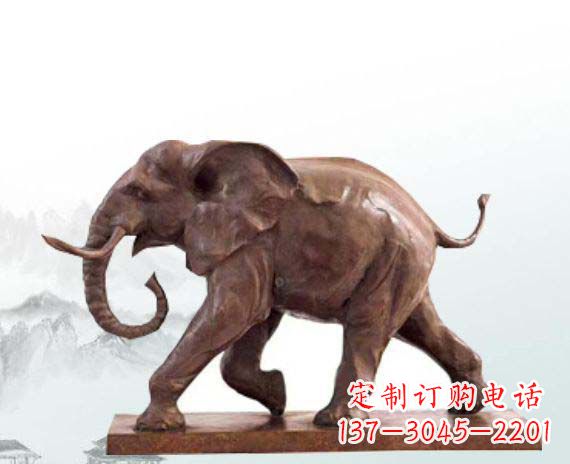 天津晚霞红大象公园动物石雕