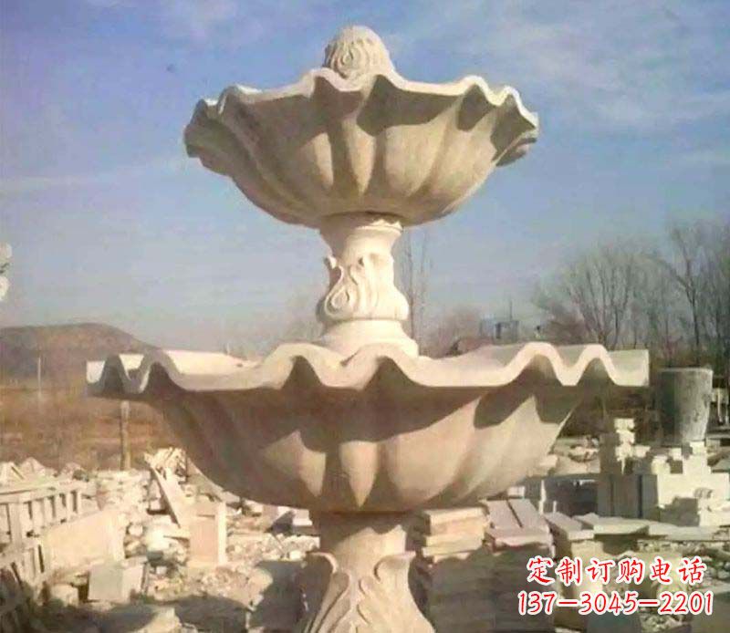 天津晚霞红大型喷泉石雕