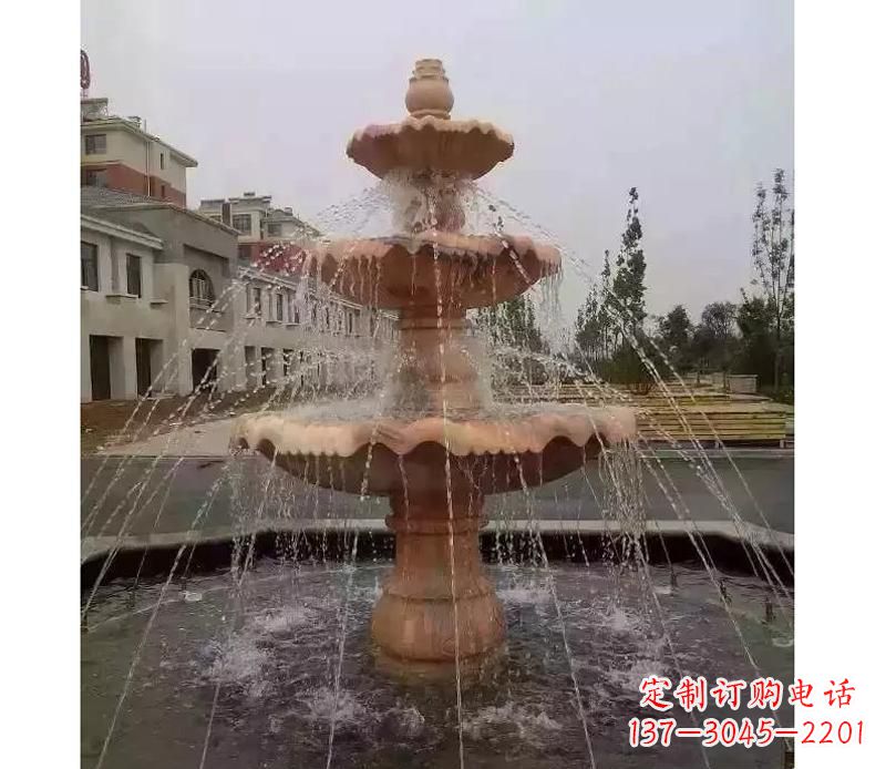天津晚霞红喷泉雕塑