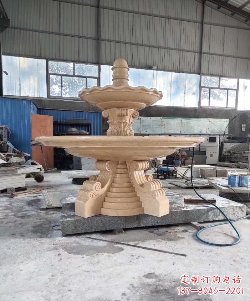 天津晚霞红喷泉石雕广场景观雕塑