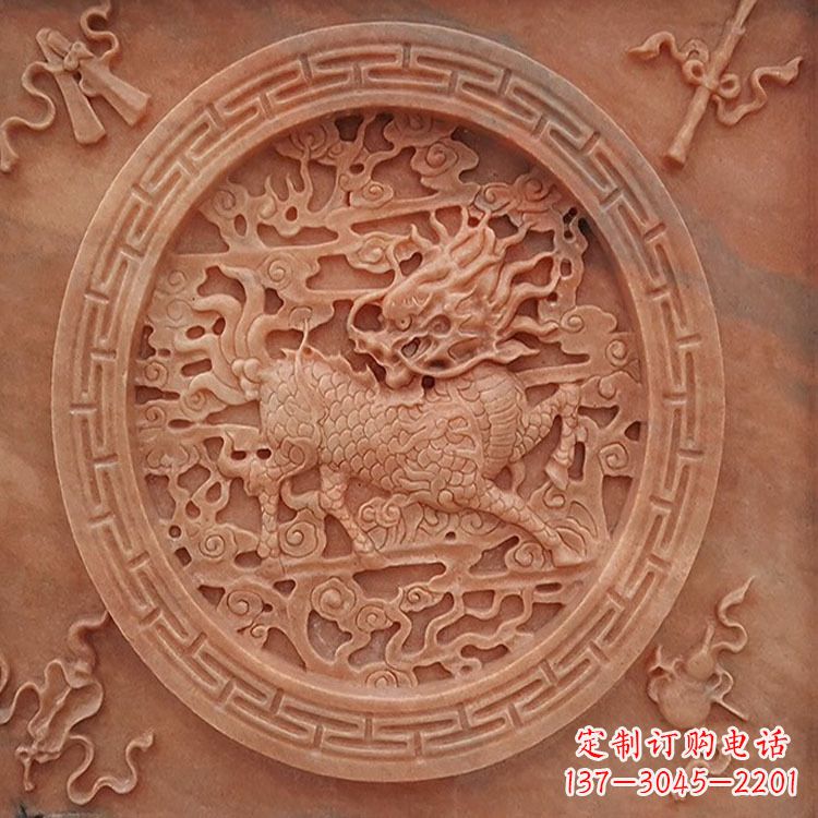天津晚霞红麒麟建筑装饰壁画
