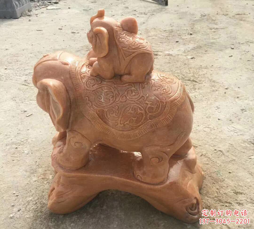 天津晚霞红小象招财动物