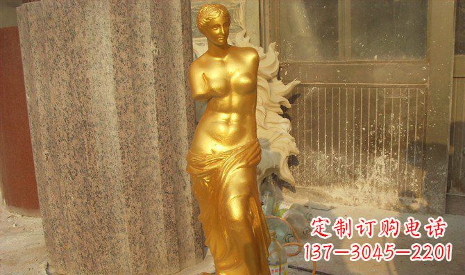 天津维纳斯玻璃钢仿铜西方人物雕塑 (2)
