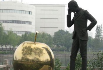 天津中领雕塑：专业定制精美牛顿铜雕