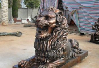 天津汇丰狮子铜雕，体现高贵气质