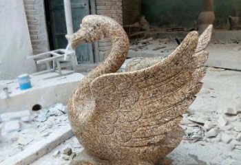 天津应用天鹅花岗岩制作的喷水雕塑