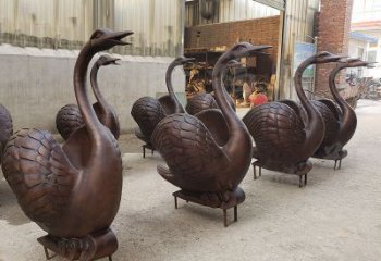 天津中领雕塑天鹅铜雕是一款精美的艺术作品，既…