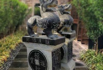 天津貔貅石雕小区看门雕塑