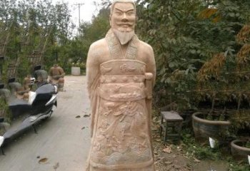 天津中领雕塑：以秦始皇晚霞红石雕像闻名