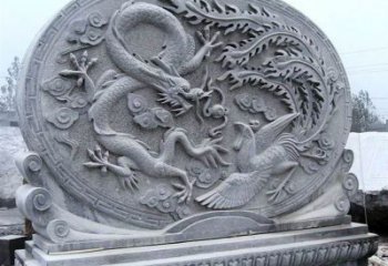 天津青石古典美——龙凤呈祥雕塑