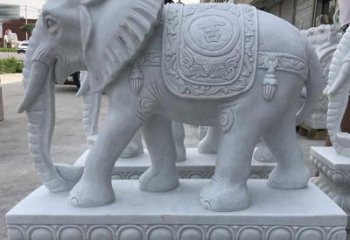 天津青石纳福动物大象雕塑，完美缔造家庭装饰风景