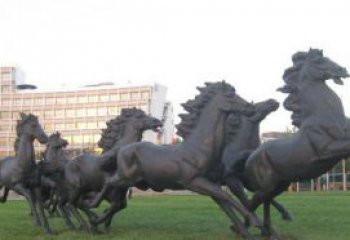 天津群马公园动物铜雕，让艺术描绘你的故事