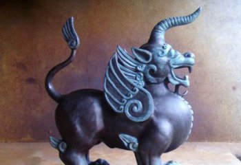 天津传承中国神兽文化的独角兽铜雕塑