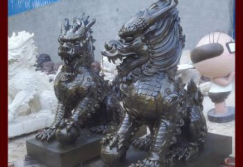 天津中领雕塑的麒麟铜雕是塑造精美的工艺结果。…