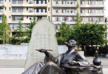 天津尊贵古朴的古代诗人情景雕塑——杜甫雕塑
