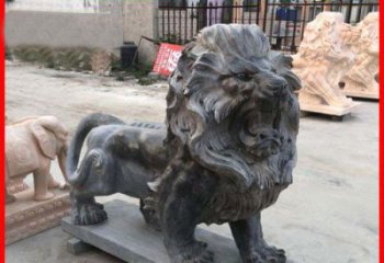 天津中领雕塑：精美狮子公园石雕