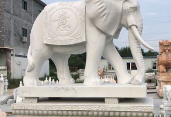 天津精美汉白玉雕塑：观音大象