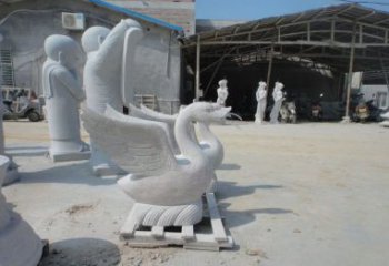天津中领雕塑：独具特色的天鹅喷水雕塑
