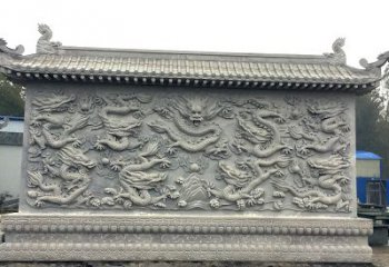 天津中领雕塑：精美九龙壁雕塑，添彩寺庙庭院